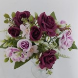 Buchet trandafir x5 H:33cm mov