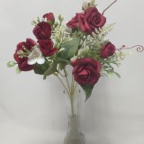 Buchet trandafiri x5 33cm bordeaux