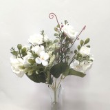 Buchet trandafiri x5 33cm alb