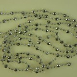 Gyöngy füzér 'gyémánt' 4mm/8mm/2m ezüst