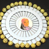 Tű discogömb 4,5cm pezsgő