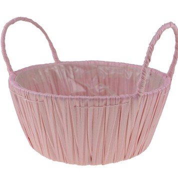 Cos plastic cu manere 18.5x8.5cm roz