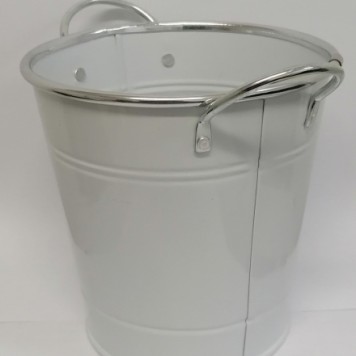 Galeata metal h13cm alb
