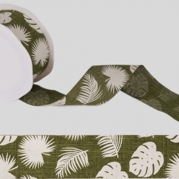 Banda decor cu frunze 38mmx10m verde