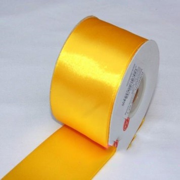 Banda decor saten 5cmx25y galben soare