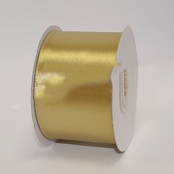Banda decor saten 5cmx25y auriu deschis