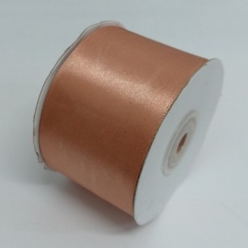 Banda decor saten 5cmx25y bej pudra inchis