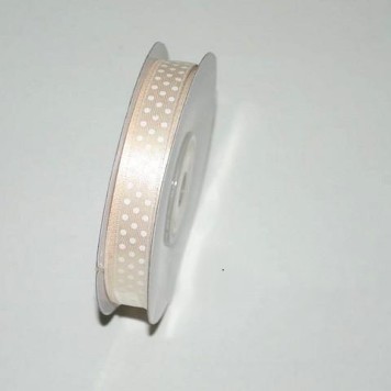 Bd. saten cu buline 1cmx25y ecru