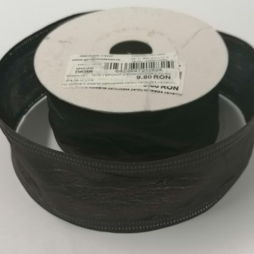 Banda dec. saten sifonat 3.8cmx10y maro inchis