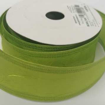 Banda dec. saten sifonat 3.8cmx10y verde deschis