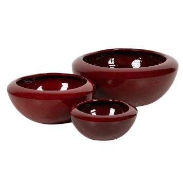 Set bol ceramice Campbell S/3, 27x12-49x19,5cm  rosu-negru