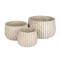 Set bol ciment Ripple S/3 16x12,5-27x17cm gri-auriu