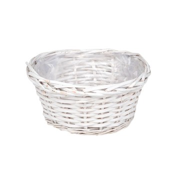 Bol din nuiele 25x12cm alb