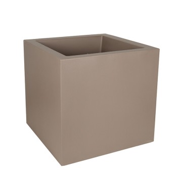 Fenice Cubo dupla falú szögletes műanyag növénytartó barna