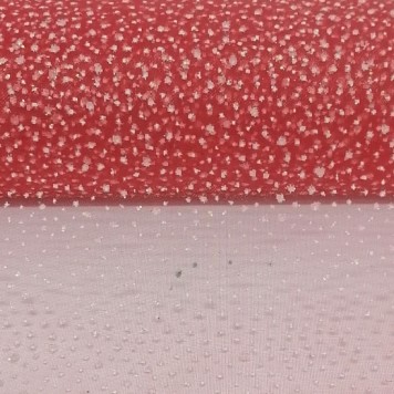 Organza sul cu zapada 48cm/5y rosu