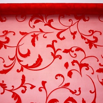 Organza sul catifea 47cmx5m rosu