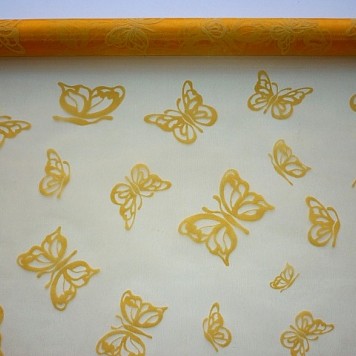 Organza sul catifea 47cmx5m galben soare