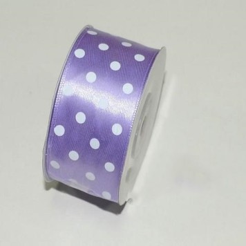 Banda dec. saten cu buline 3.8cmx25y mov deschis