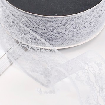 Banda decor dantela  4cm x22.86m gri