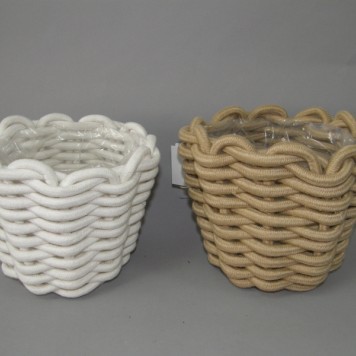 Bol din funie 12.5x12cm bej