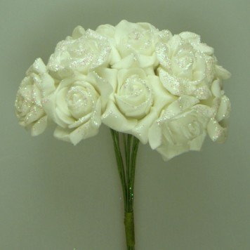 Trandafiri polifoam 3cm alb