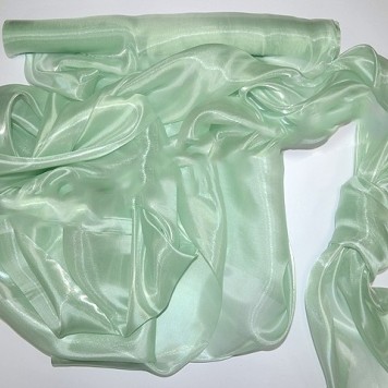 Organza satinata verde vintage deschis