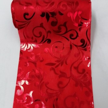 Organza satinata 12cm rosu