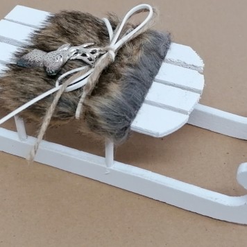 Saniuta din lemn 24cm alb