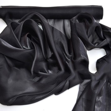 Organza saten 47cmx10m negru
