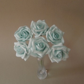 Buchet trandafiri polifoam x6 albastru deschis