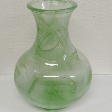 Vaza din sticla cu model 15x20cm verde inch.