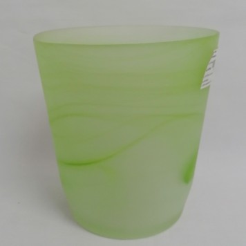 Bol din sticla cu model d14 h15cm verde d. mat