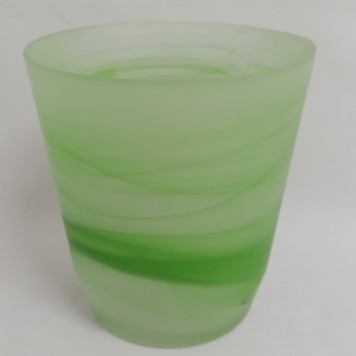 Bol din sticla cu model d14 h15cm verde i. mat