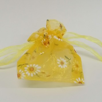 Sacosa organza 17x12cm s/12 galben