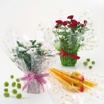 Folie flores 56x56cm s/50 galben