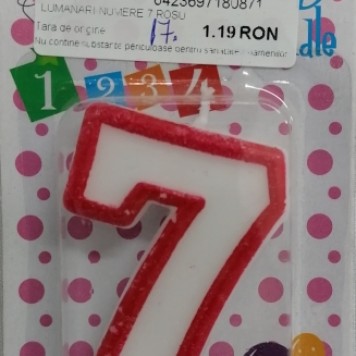 Lumanari numere 7 rosu