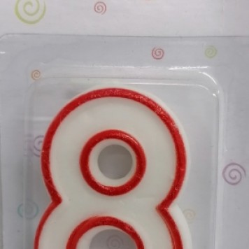 Lumanari numere 8 rosu