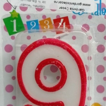 Lumanari numere 9 rosu