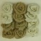 Flori din yuta 6cm s/12 alb natur