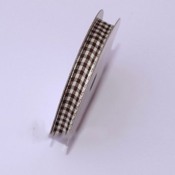 Banda decor textil 10mmx10m maro/ecru.