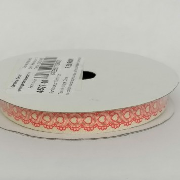 Banda decor 10mmX10m crem/coral