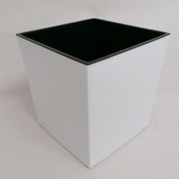 Ghiveci plastic juka 19x19cm alb
