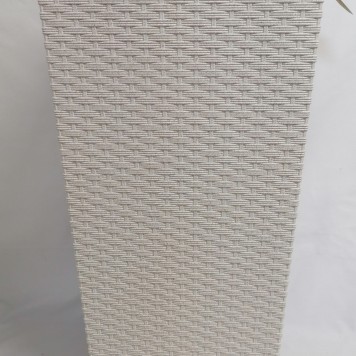 Ghiveci plastic rattan finezja 35x35x68cm alb