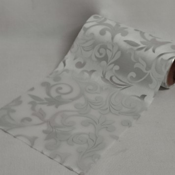 Organza satinata 12cm argintiu