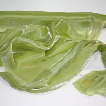 Organza saten 47cmx10m verde muschi deschis