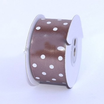 Banda dec. saten cu buline 3.8cmx25y ginger
