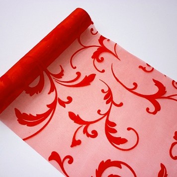 Organza sul catifea 23.5cmx5m rosu