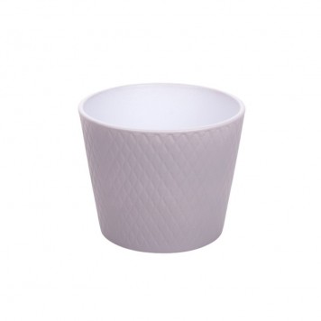 Vas ceramic 13cm Harlekin gri deschis mat