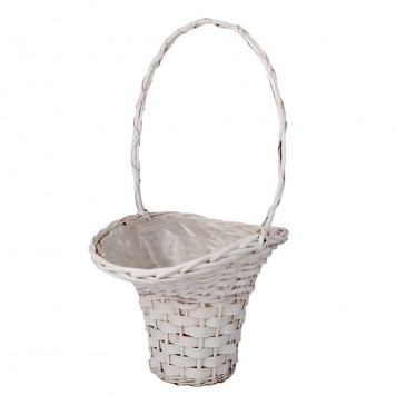Cos florentin cu toarta 41x35x32/70cm alb