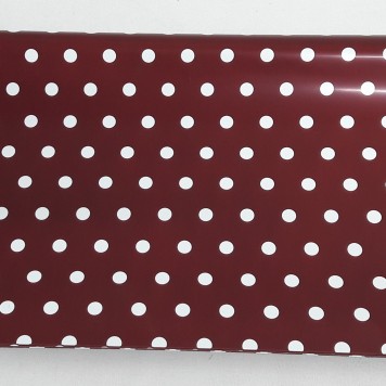 Folie polip.cu buline mediu S/5 bordeaux/alb
